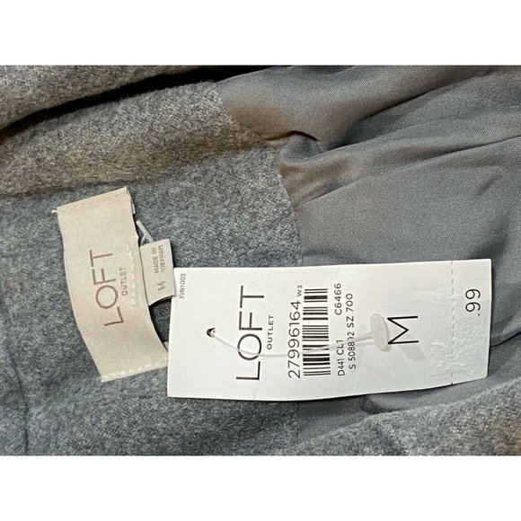 NWT Ann Taylor LOFT Coat Sz MEDIUM Gray Belt Pockets - Picture 4 of 5